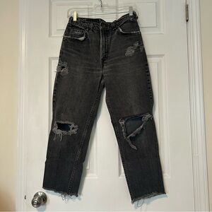 Levi's Women's Straight Leg Ripped Black Jeans